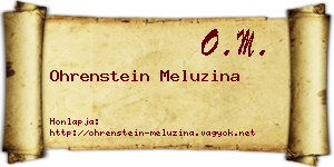 Ohrenstein Meluzina névjegykártya